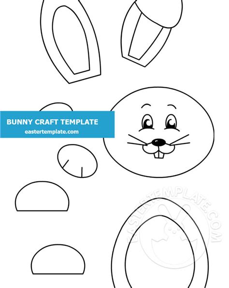 Happy Paper Bunny Craft Template Easter Template