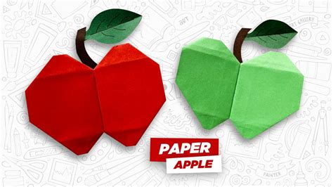 Paper Apple Origami Apple How To Make A Paper Apple Origami Fruits Youtube