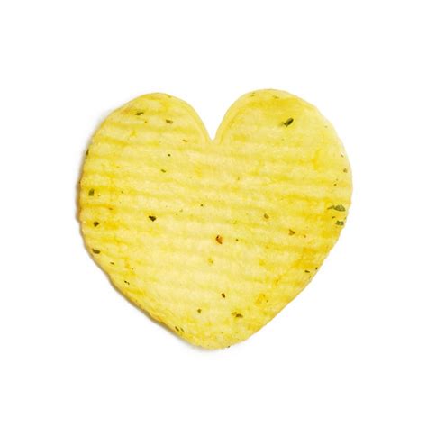 Premium Photo Heart Shaped Potato Chips On White Isolated