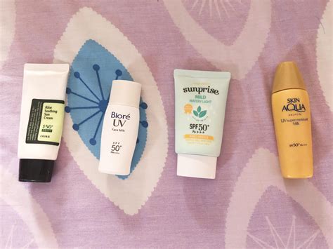 Review I Tried Out Four Different Sunscreens R Asianbeauty