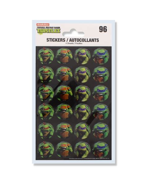 Wholesale Teenage Mutant Ninja Turtle 96 Stickers 4 Sheets