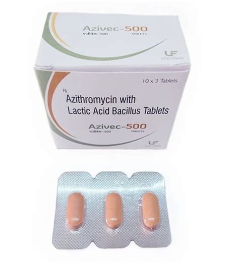 Azithromycin With Lactic Acid Bacillus Tablets Strength 500 Mg At Rs