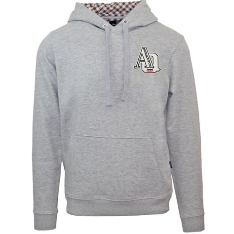 Aquascutum Aq 1851 Patch Logo Grauer Hoodie