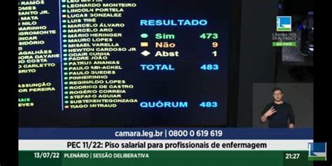 Aprovada Pec Que Prev O Piso Nacional Da Enfermagem Cofen