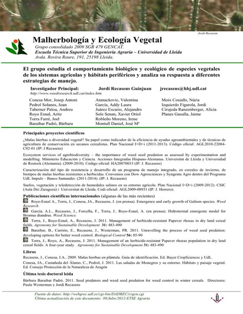 Ficha Malherbología y Ecología Vegetal cas ETSEA