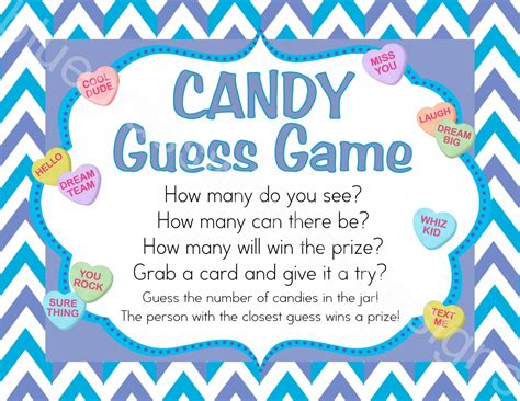 Printable Candy Jar Guessing Game Template - Printable Word Searches