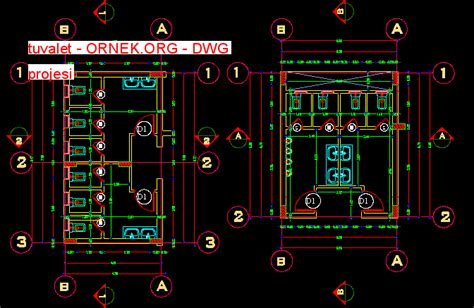 Tuvalet Dwg Projesi Autocad Projeler