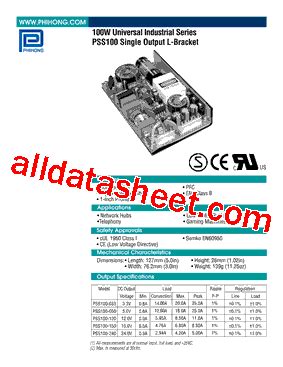 Pss Datasheet Pdf Phihong Usa Inc