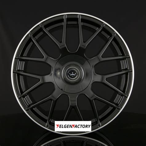 4x Felgen Meisterwerk Wheels Mw07 75x17 Et45 5x112 Black Lip Polished