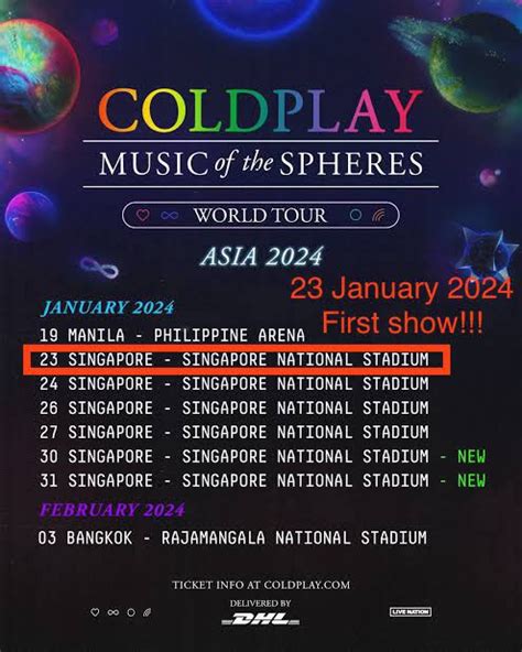 23 Jan Standing Pen Coldplay Singapore Concert Ticket Tickets