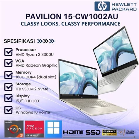 Jual Laptop HP Pavilion 15 Ryzen 3 3300U 16GB 1TB SSD 15 6 FHD Amd