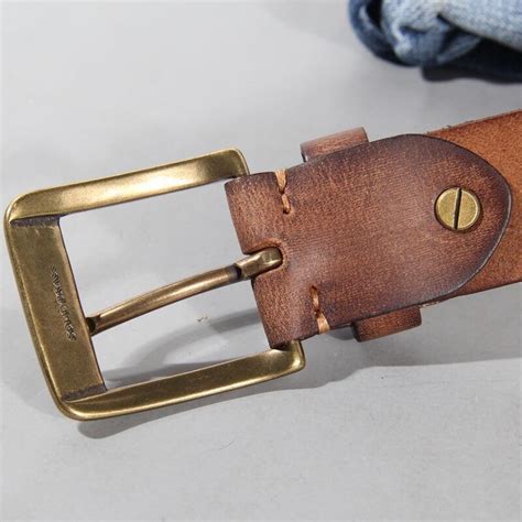 Men S Belt Vintage Luxury Handmade Leather Copper Buckle Man S Belt