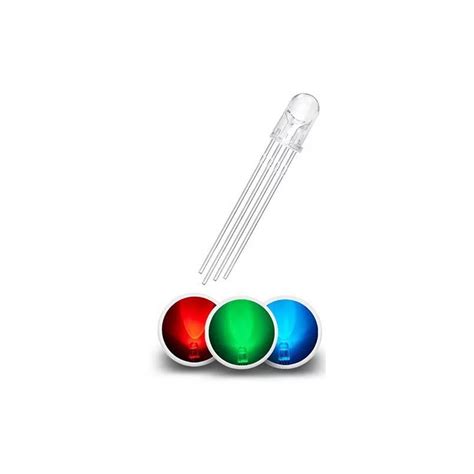 Diode LED 5mm Transparente RGB Anode Commune AMPUL Eu