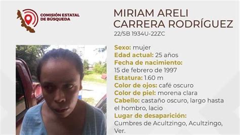 Desaparece Miriam Areli Carrera En Acultzingo Veracruz