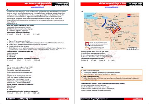 2022 2023 T C İnkılap Tarihi 1 Dönem MEB Örnek Sorular Sosyal