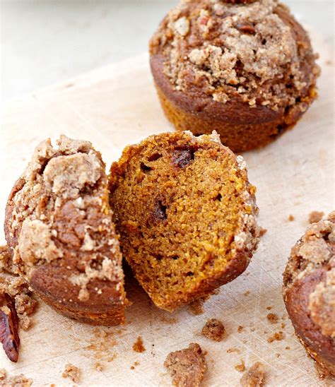 Cinnamon Pumpkin Muffins With A Pecan Streusel Belle Vie