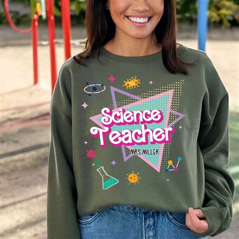 Custom Subject Teacher Shirt Pink Teacher Sweatshirt For Women Trendy