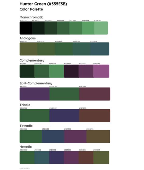 Hunter Green Color Palettes