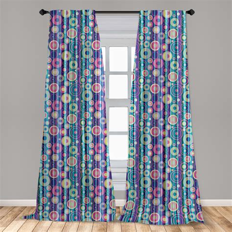 Abstract Curtains 2 Panels Set Vibrant Colored Composition With