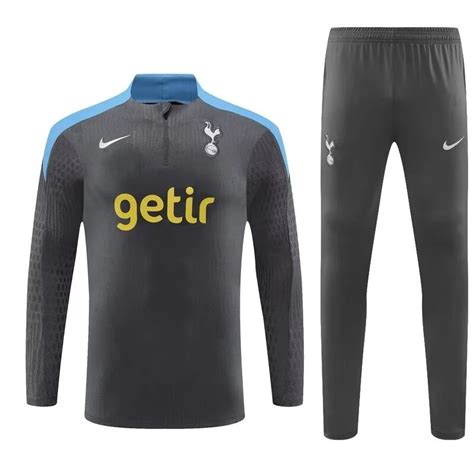 Tottenham Hotspur Black Long Sleeve Training Suit Soccer Jersey