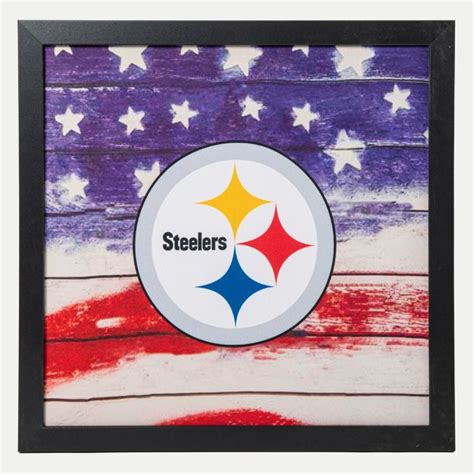 Pittsburgh Steelers American Flag Framed Canvas