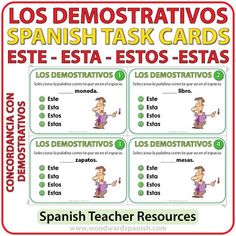 Spanish Task Cards – Este, Esta, Estos, Estas | Woodward Spanish