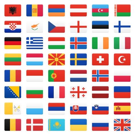 Flags of europe set Royalty Free Vector Image - VectorStock