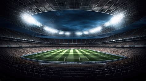 D Rendering Of A Desolate Nighttime Soccer Stadium Background