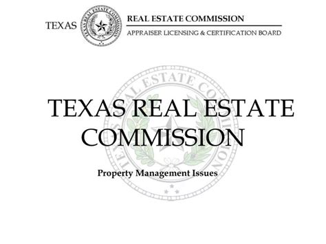 Ppt Texas Real Estate Commission Powerpoint Presentation Free