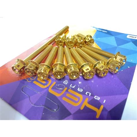 HENG CRANKCASE BOLT SET GOLD M3 MIO I 125 GOLD 13pcs Shopee Philippines