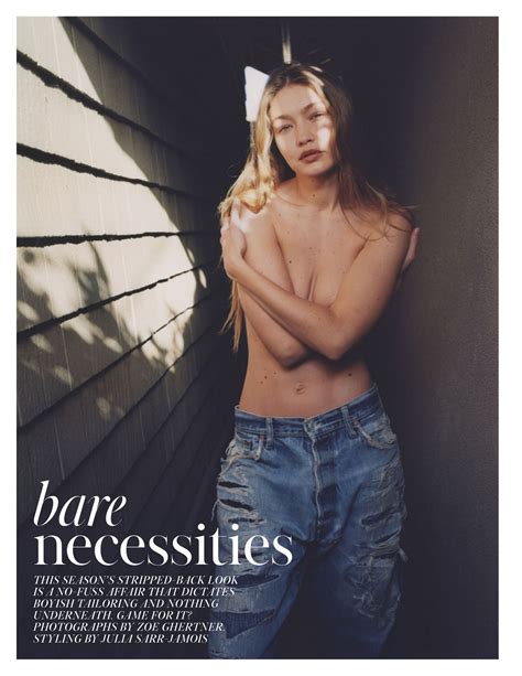 Gigi Hadid Topless British Vogue