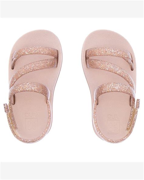 Riachuelo Sandália Infantil Zaxy Nina Glitter Flatform Tira Contato Nude