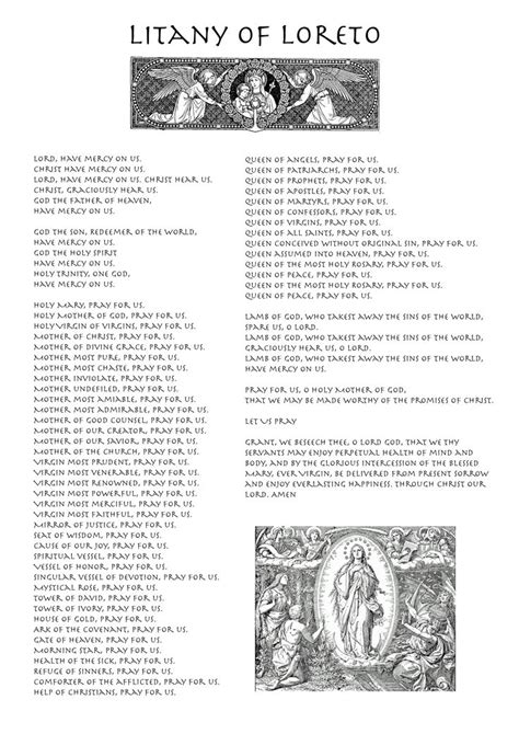 The Litany Of Loreto Prayer Prayers To Mary Catholic Prayers Prayers