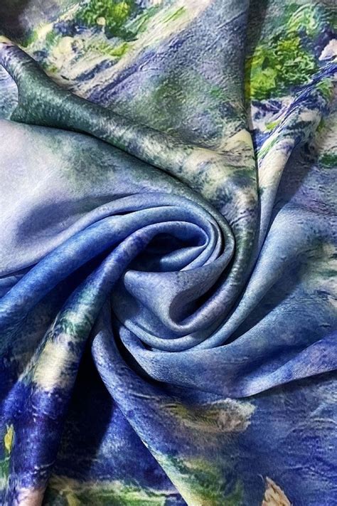 Claude Monet Water Lily Print Silk Scarf Etsy UK Monet Water Lilies