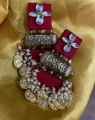 Fabric Red Handmade Earring Jewellery 1 5 Inch At Rs 130 Pair In Faridabad