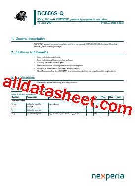 BC856SH Datasheet PDF Nexperia B V All Rights Reserved