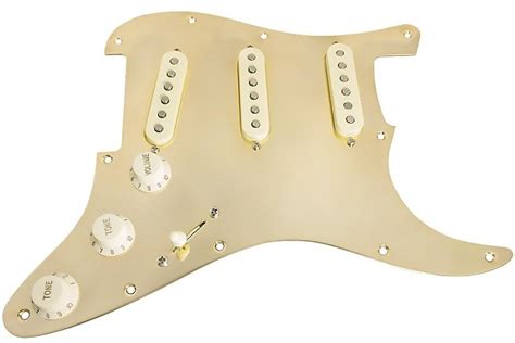 HDCustom Loaded Strat Pickguard Fender Texas Specials Gold Reverb