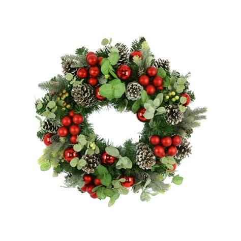 Creative Displays, Inc. 24" Holiday Wreath With Pinecones, Berries And ...