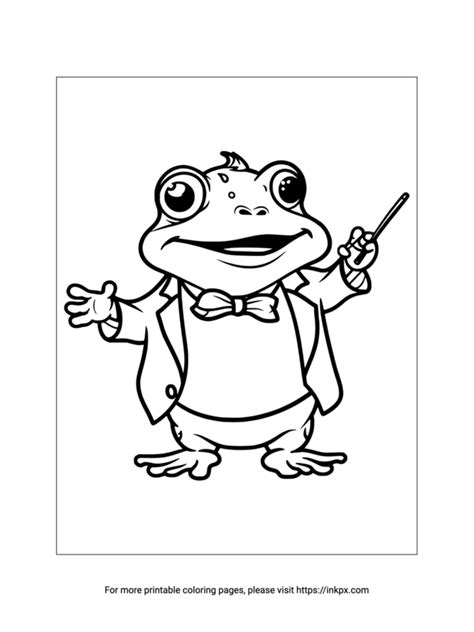 Free Printable Frog Musician Coloring Page InkPx