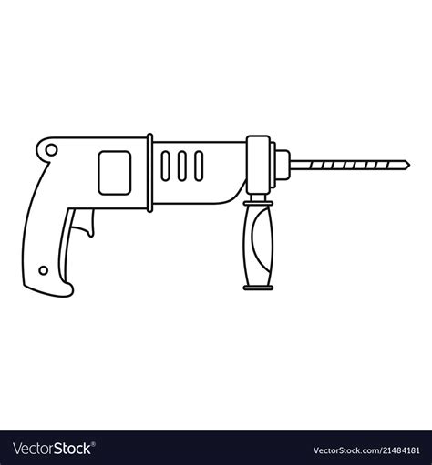 Hammer Drill Icon Outline Style Royalty Free Vector Image