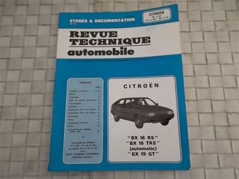 Revue Technique Citroen Bx Rs Bx Trs Bx Gt Eur