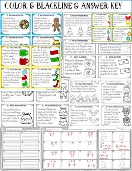 Ratio And Proportions Christmas Math Activity Task Cards By Teach Tell