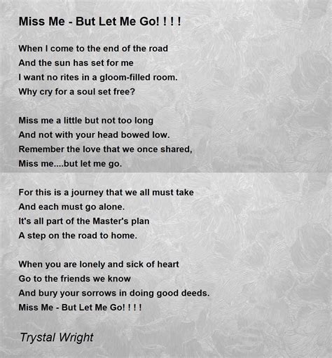 Miss Me But Let Me Go Poem Printable Printable Templates