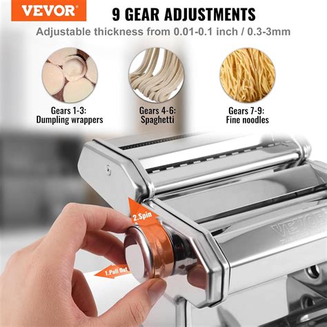 Vevor M Quina Para Hacer Pasta Ajustes De Grosor Ajustable