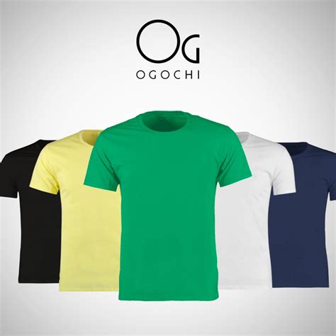 Camiseta Ogochi Básica Masculina Lisa Original Slim Cores 100 Algodao