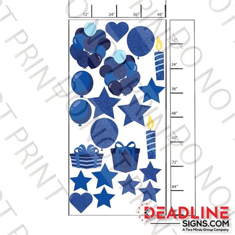 Dark Blue Glitter Decorations Full Sheet Bundle 21 Piece Yard