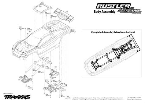 Exploded View Traxxas Rustler 110 Vxl 4wd Tqi Rtr Bez Aku Body Astra