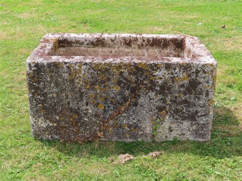 Carved Limestone Garden Trough Lichen Garden Antiques