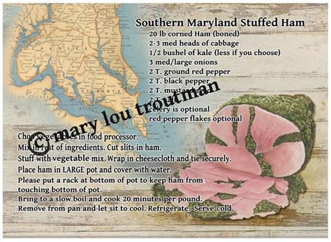 Southern Maryland Stuffed Ham Recipe Cutting Board - Etsy