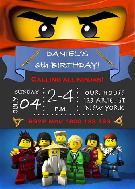 Ninjago Birthday Invitations